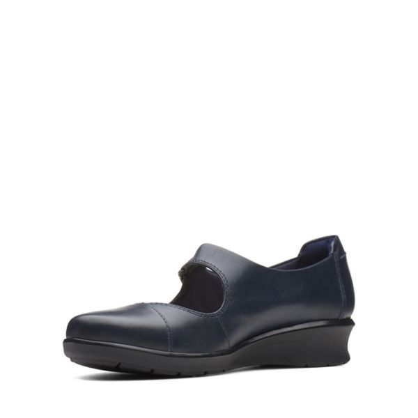 Clarks Womens Hope Henley Flat Shoes Navy | CA-9308761